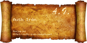 Auth Irén névjegykártya
